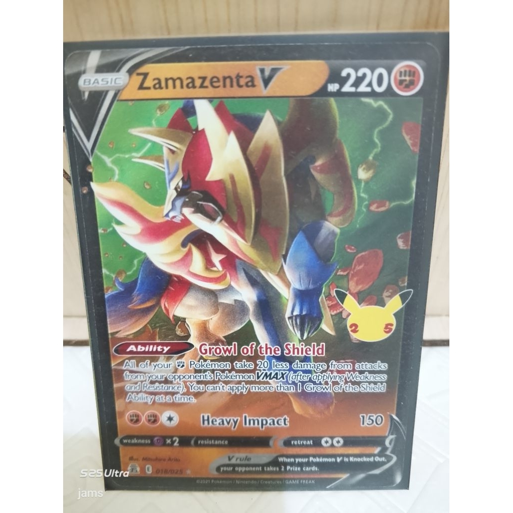 Pokemon TCG Zamazenta V RR holo 25th en
