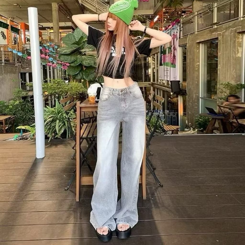 Korean Gombrong Wanita Jeans Celana Wanita Tervirall Ootd Kekinian