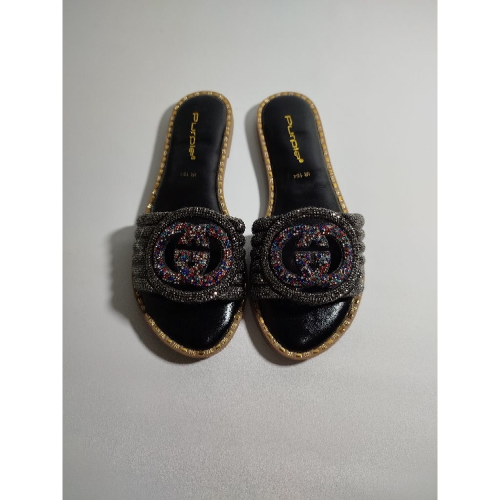 Sendal Wanita Flat Teplek Premium Purple