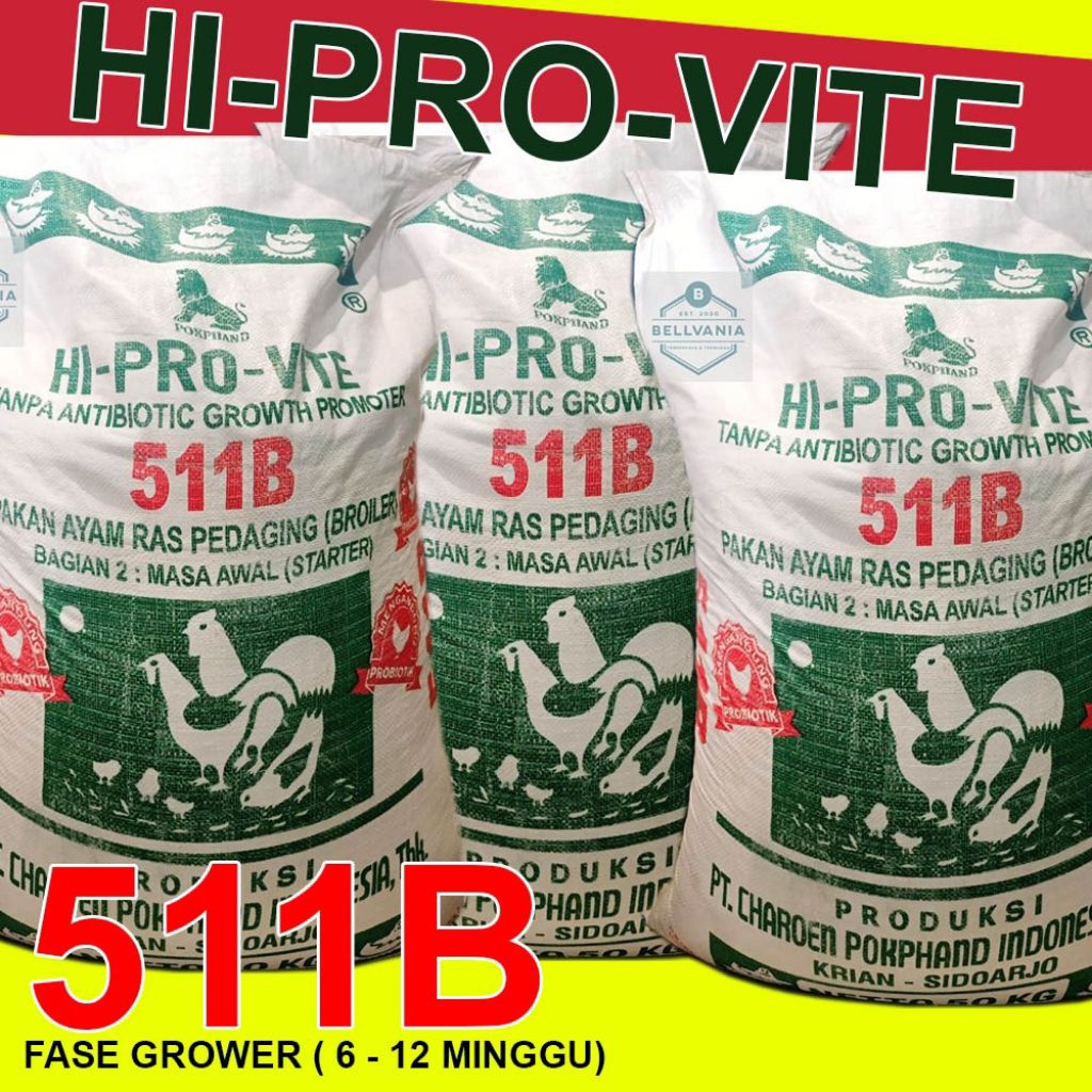 PAKAN AYAM 511B – KHUSUS AYAM FASE GROWER (6–12 MINGGU)