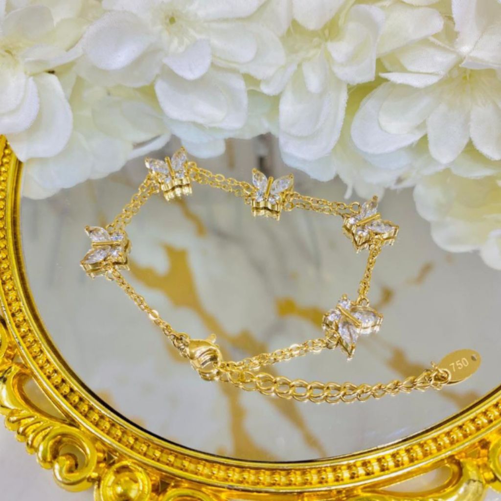 gelang kupu kaca berlian titanium