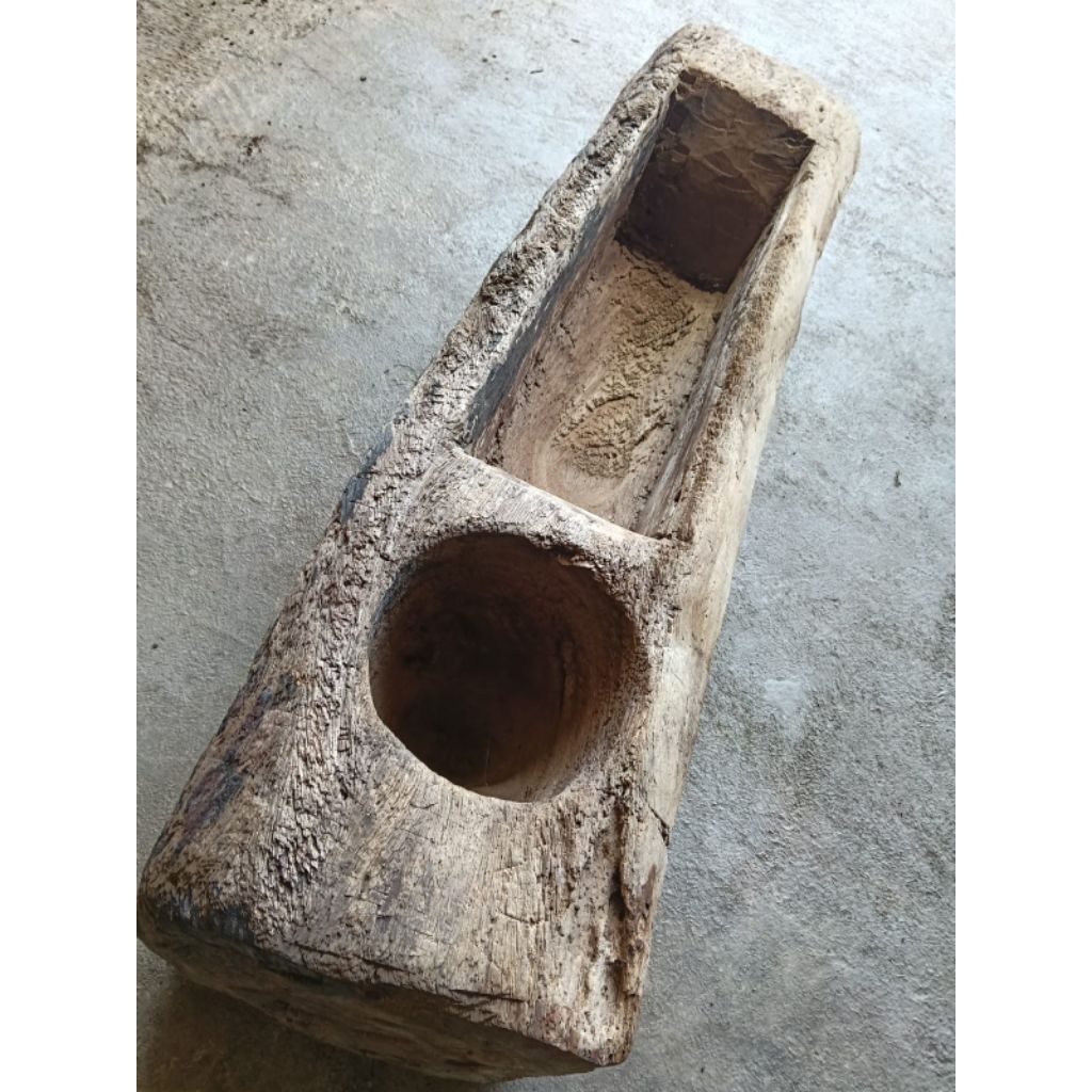 lesung lumpang kayu kuno asli lawas big size murah