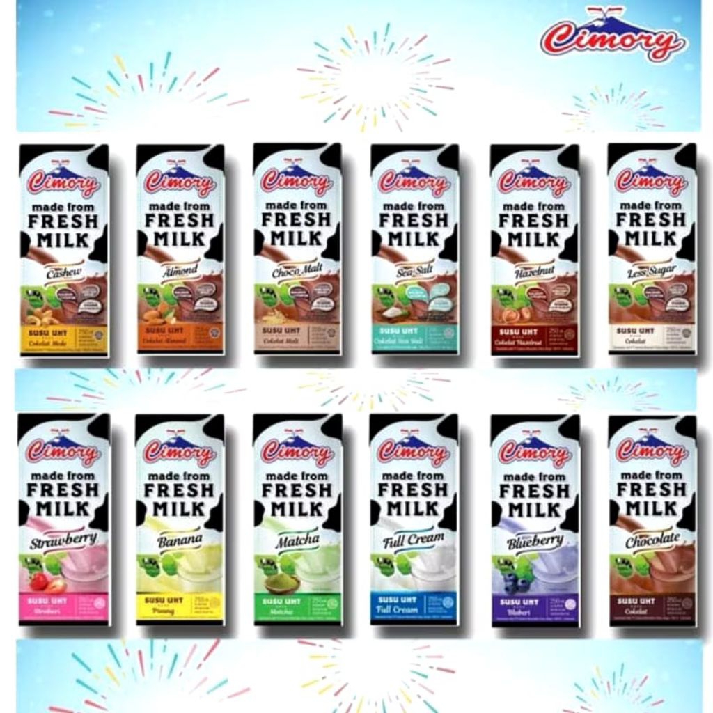 Susu UHT Cimory 250 ml - Rasa Almond, Choco Malt, Salted Caramel