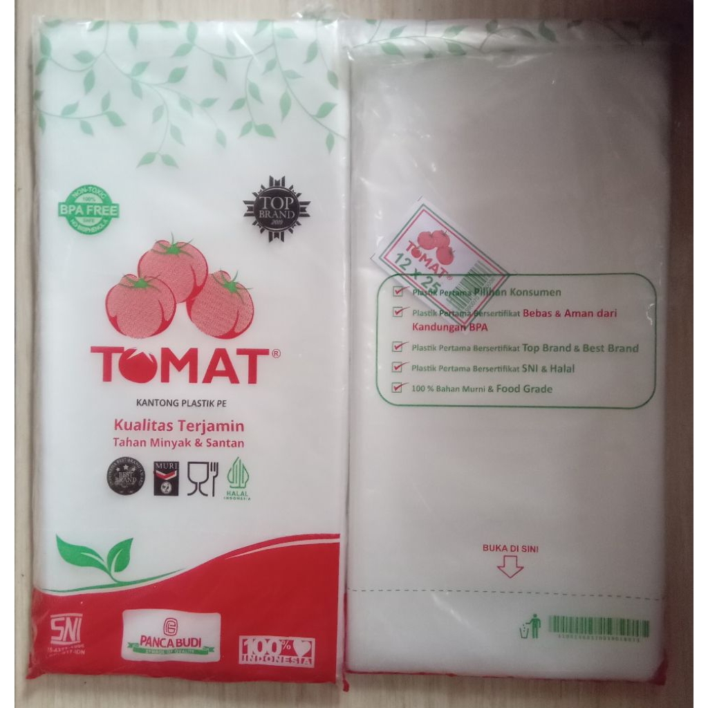 Kantong Plastik PE Tomat uk. 12x25