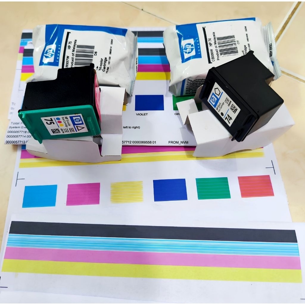 Tinta katrid Printer hp photosmart c4580 74 +75 (1set) Catrige Siap Pakai Baca Deskripsi