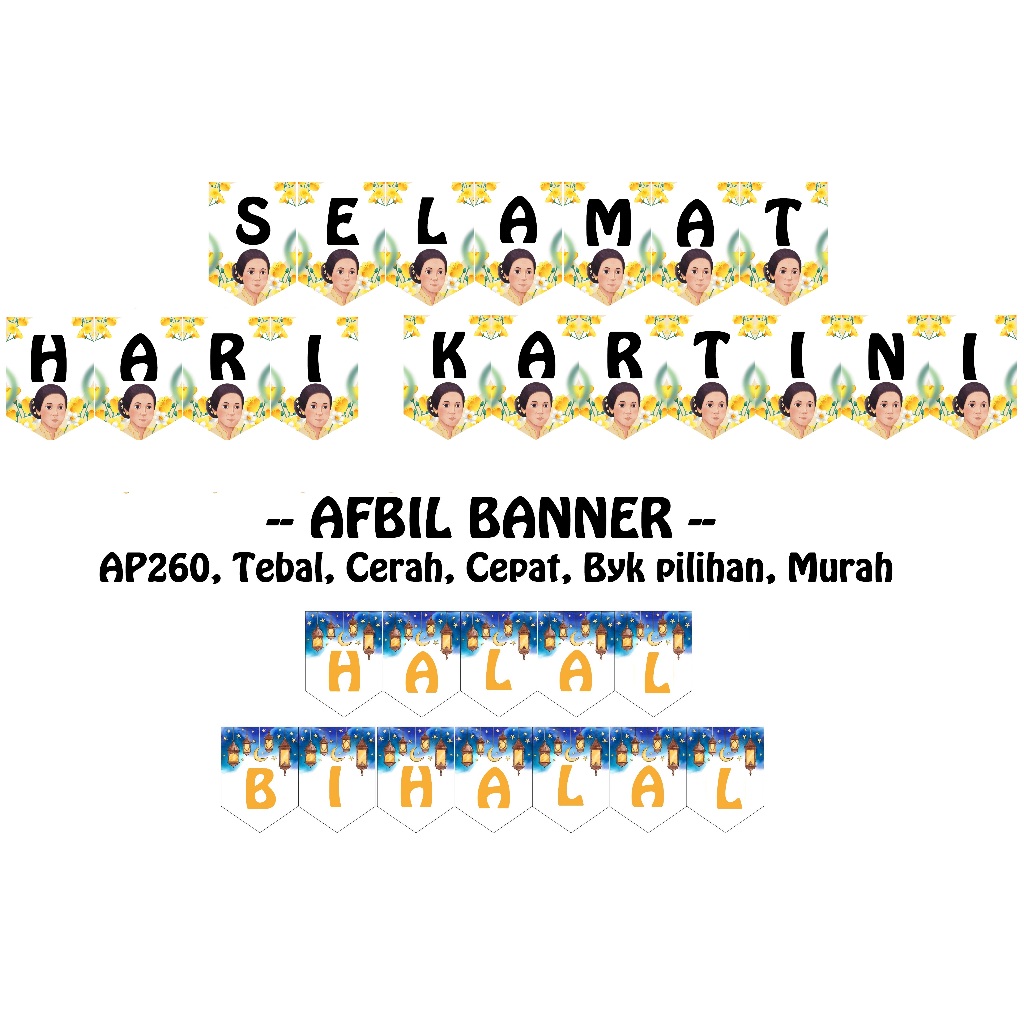 Banner Tulisan Selamat Hari Kartini Halal Bihalal / Dekorasi Hiasan Hari Kartini Halal Bihalal