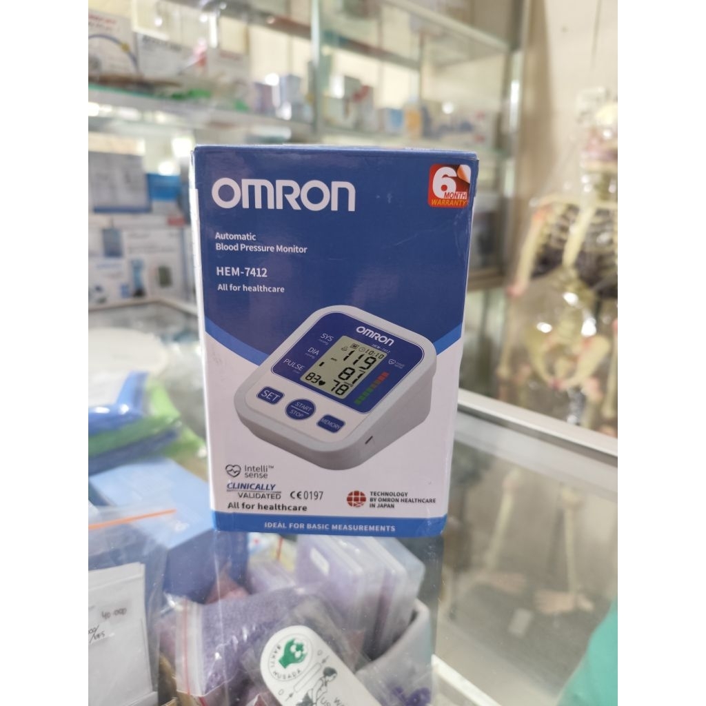 Tensimeter Digital Omron HEM-7412 - Akurasi Tinggi, Teknologi Intellisense, Memori Pengukuran Terakh