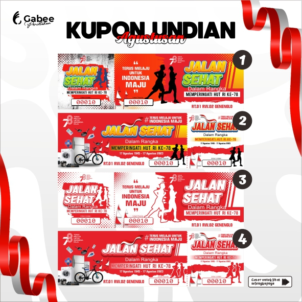 KUPON UNDIAN / KARCIS  / KUPON JALAN SEHAT / TIKET