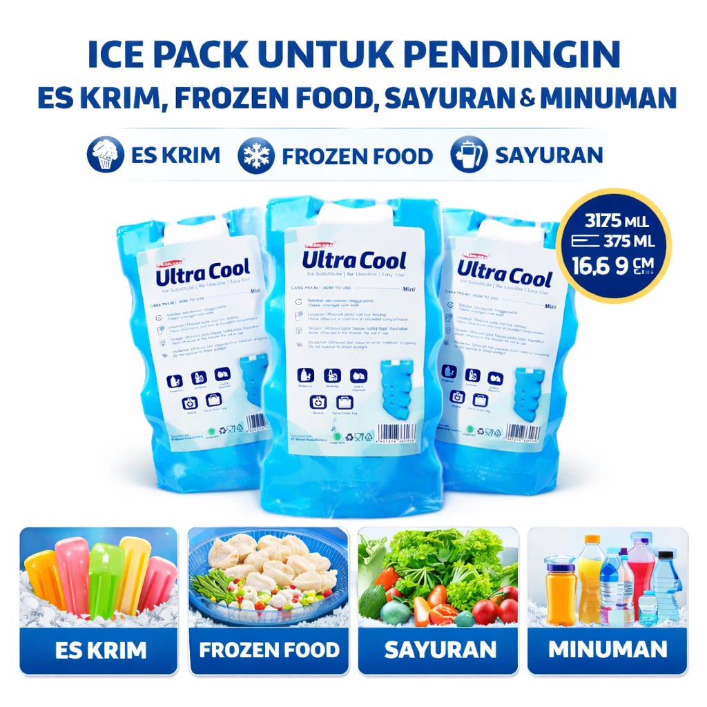 Jual Cool Pack Gel / Pendingin Untuk Es Krim / Plat Pendingin Es Krim