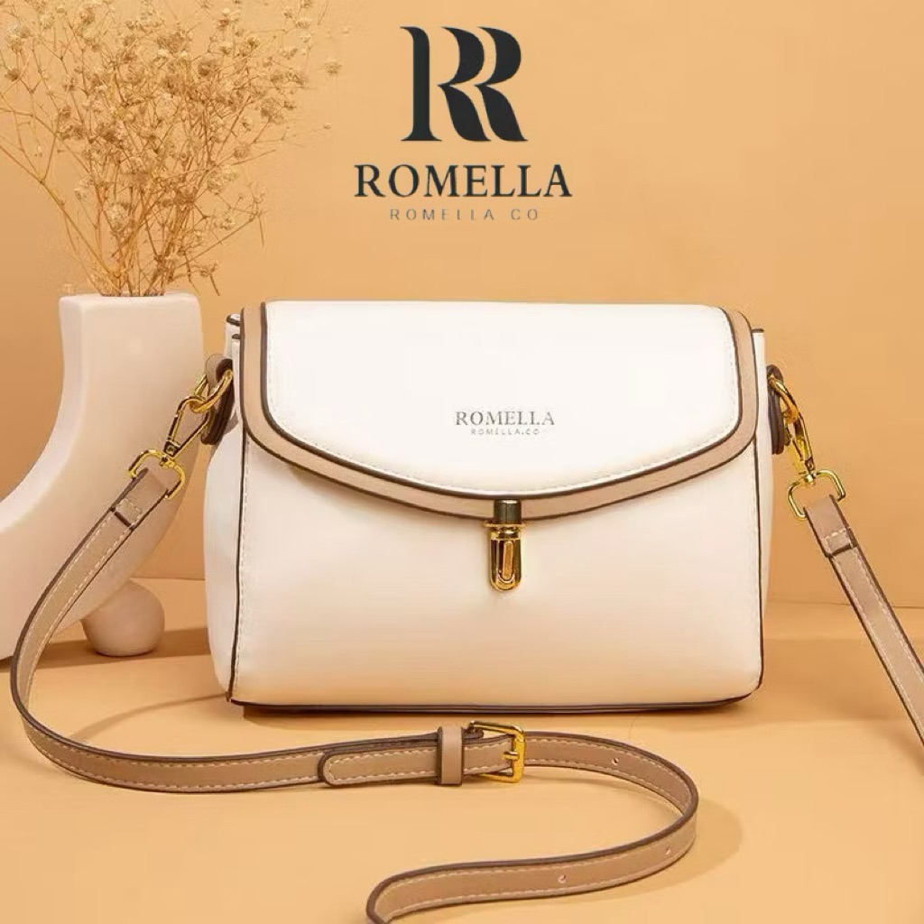 ROMELLA BAG Tas Selempang Wanita Kulit PU Tali Panjang