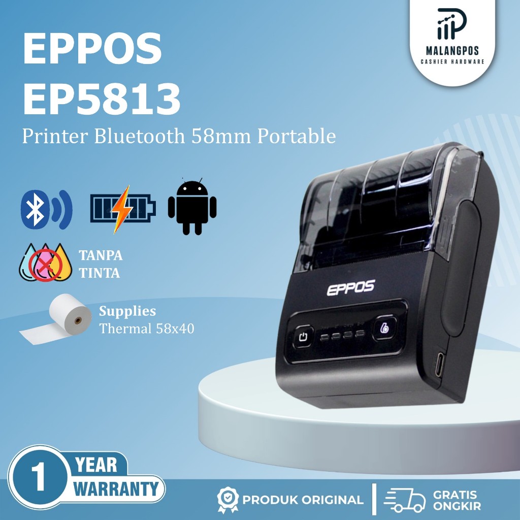 Printer Bluetooth Thermal 58mm EPPOS EP5813 USB Bluetooth EPPOS EP 5813