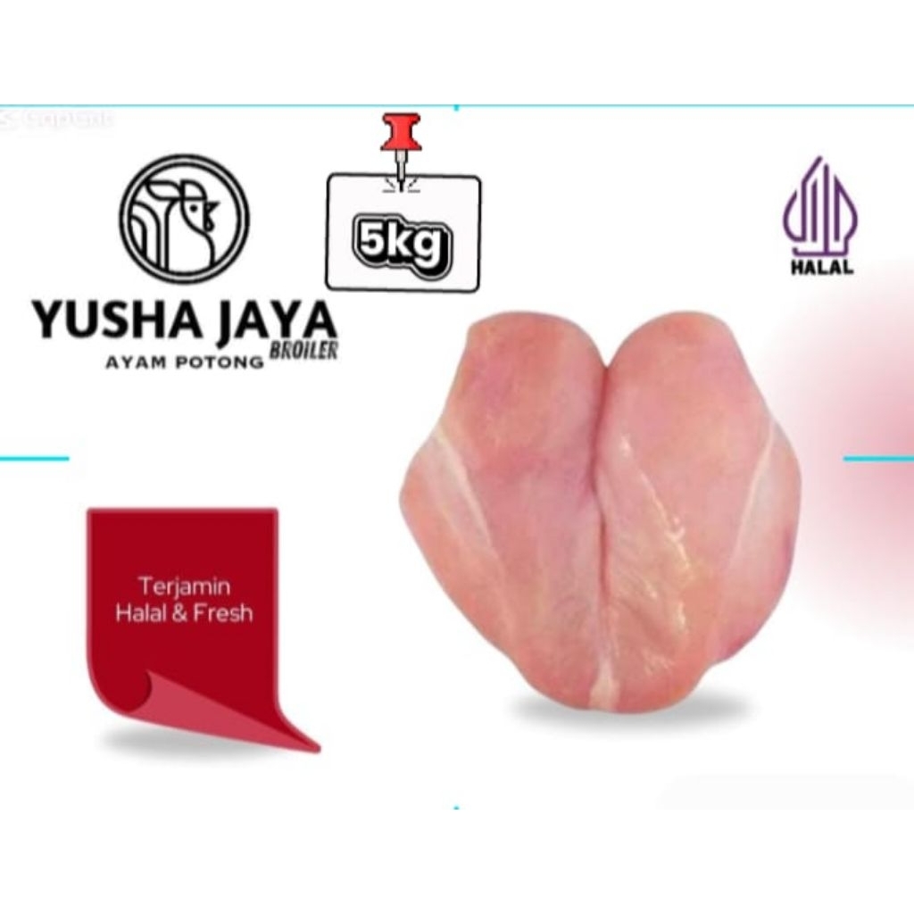 Fillet Dada Ayam Tanpa Kulit Berat 5kg, Fillet Dada Non Kulit, Fillet Dada Ayam Fresh, Boneless Dada