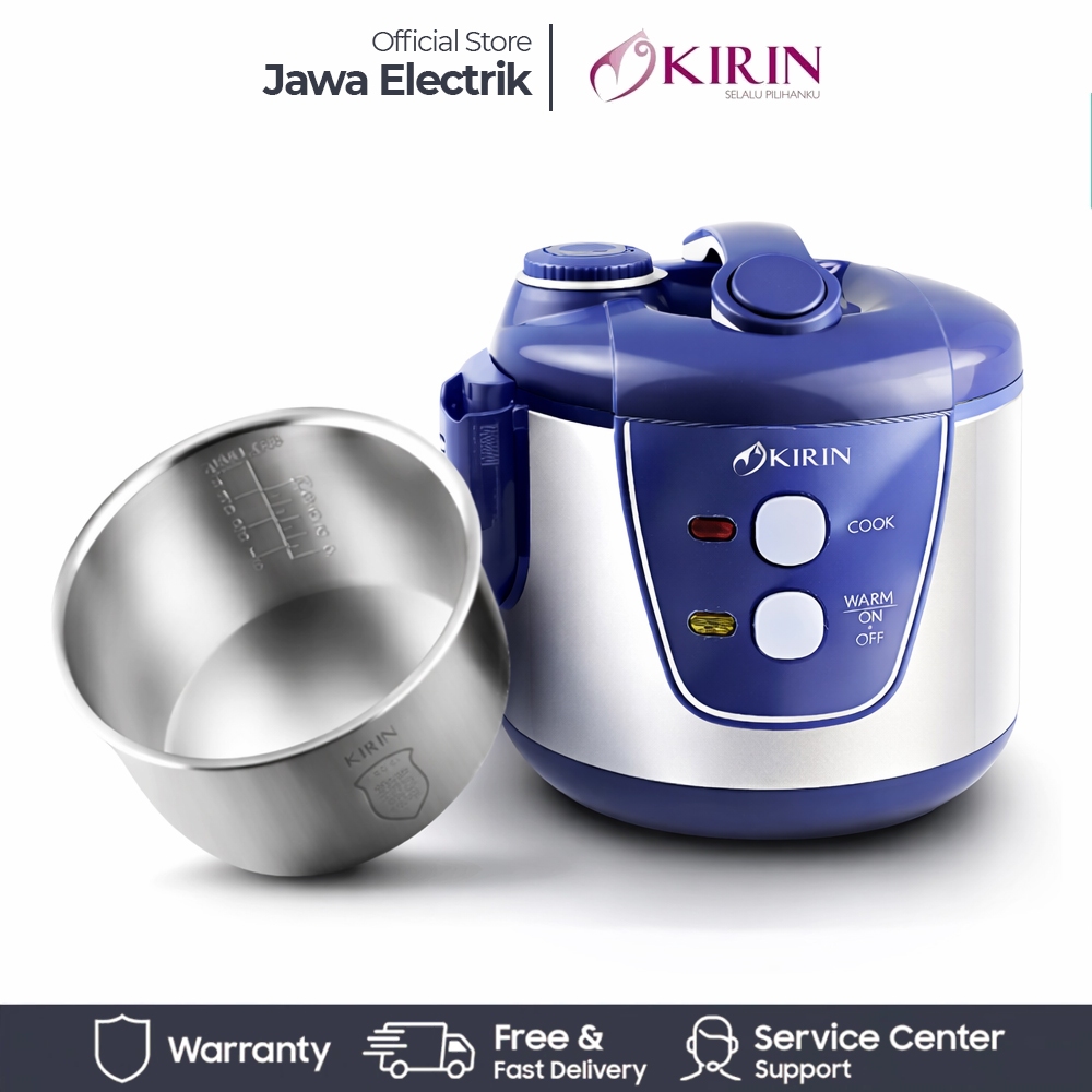 Rice Cooker KIRIN KRC 389 2 liter Panci Luar Dalam Stenlies - BIRU