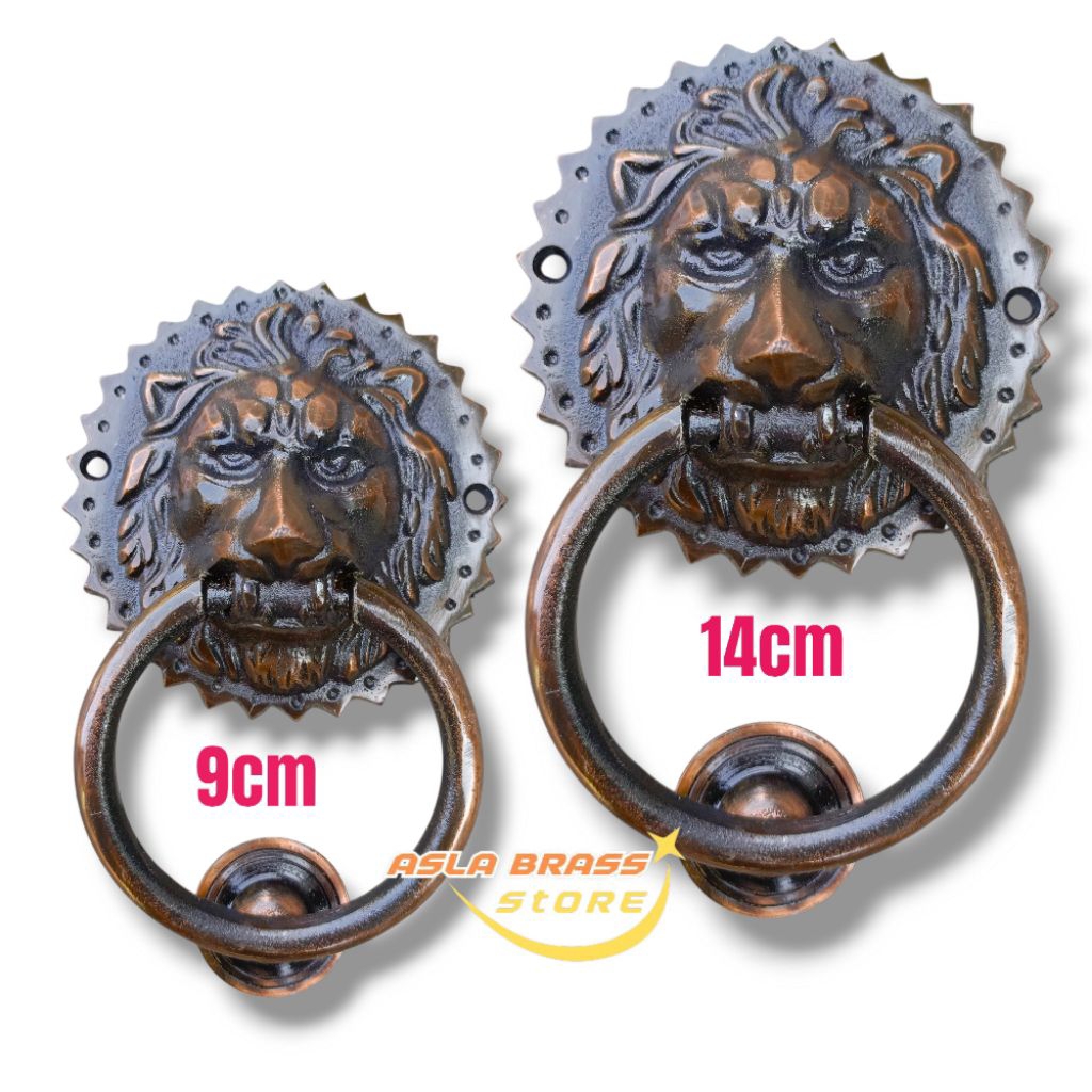 KETUKAN PINTU MOTIF SINGA HANDLE PINTU KUNINGAN TARIKAN PINTU HANDLE PINTU KUPU TARUNG