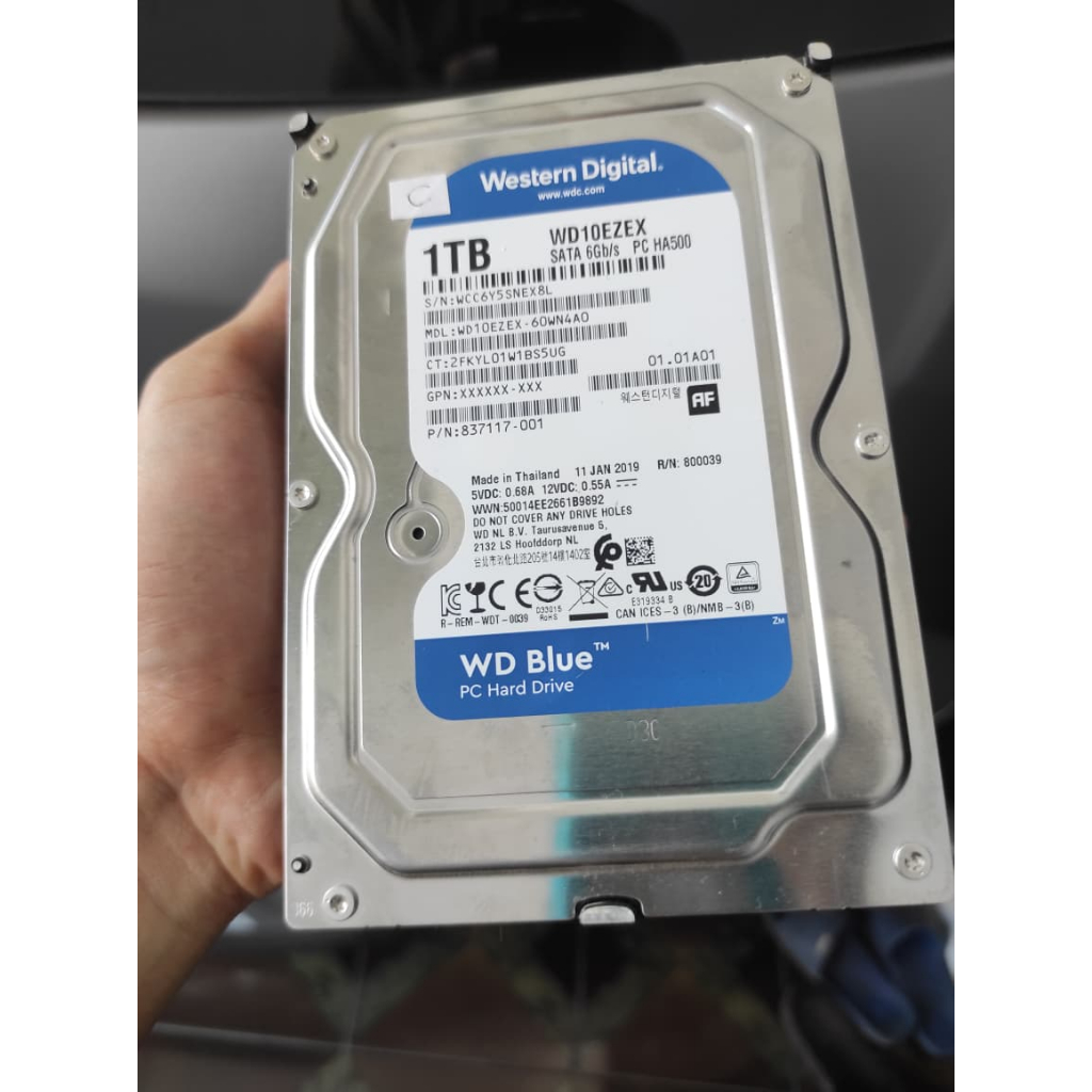 HDD Hardisk Harddisk Internal WD Blue 1TB 3.5" SATA III cocok PC Komputer Desktop All in One C