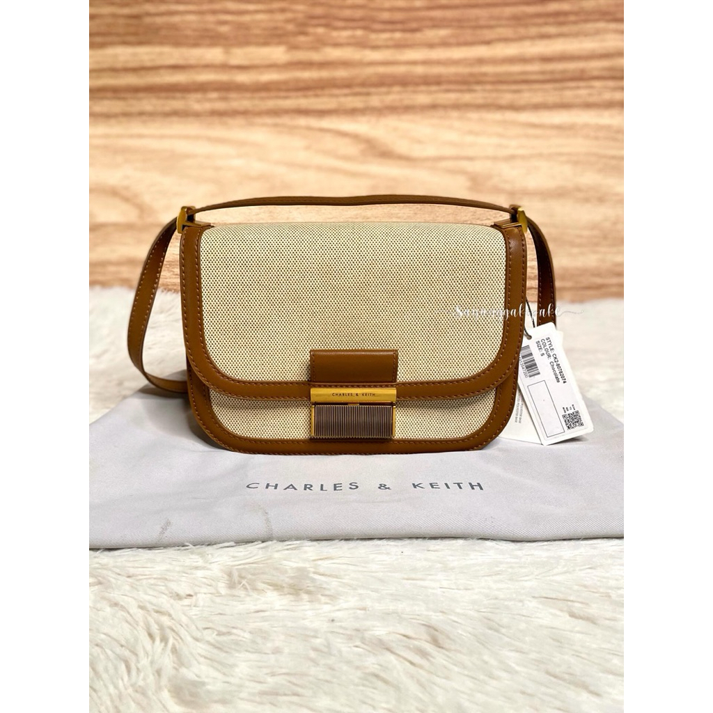 Preloved Charles and Keith CK Charlot Bag Canvas Crossbody Tas