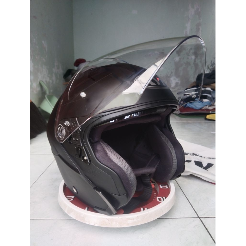 KYT NFJ BLACK DOFF MULUS