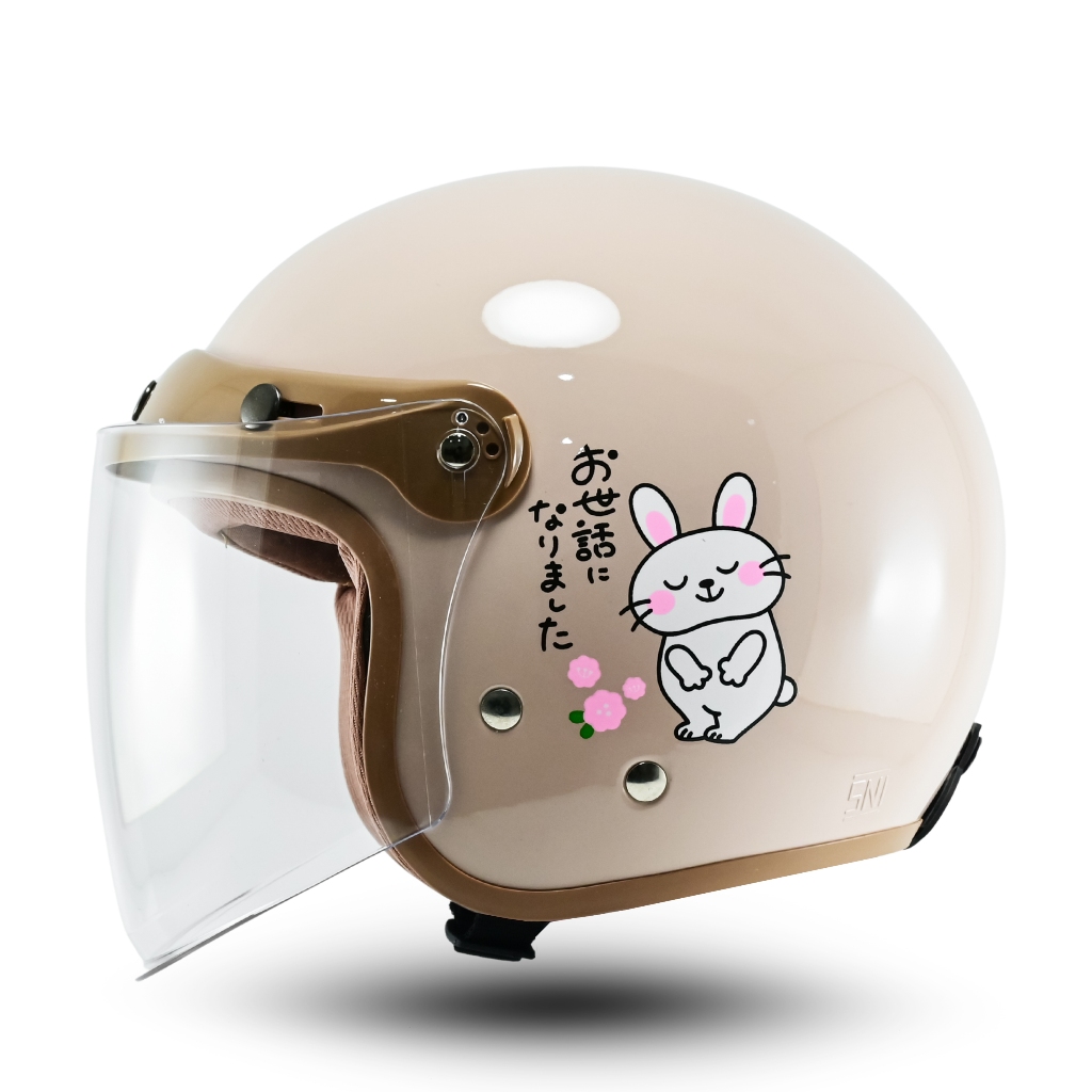 Helm Retro Vista Helm Bogo Wanita Kekinian Lucu Pastel Kaca Datar SNI Motorcycle