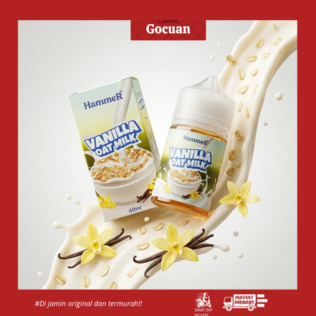 NEW HAMMER VANILLA OAT MILK FREEBASE 60ML 100% AUTHENTIC BY JRI