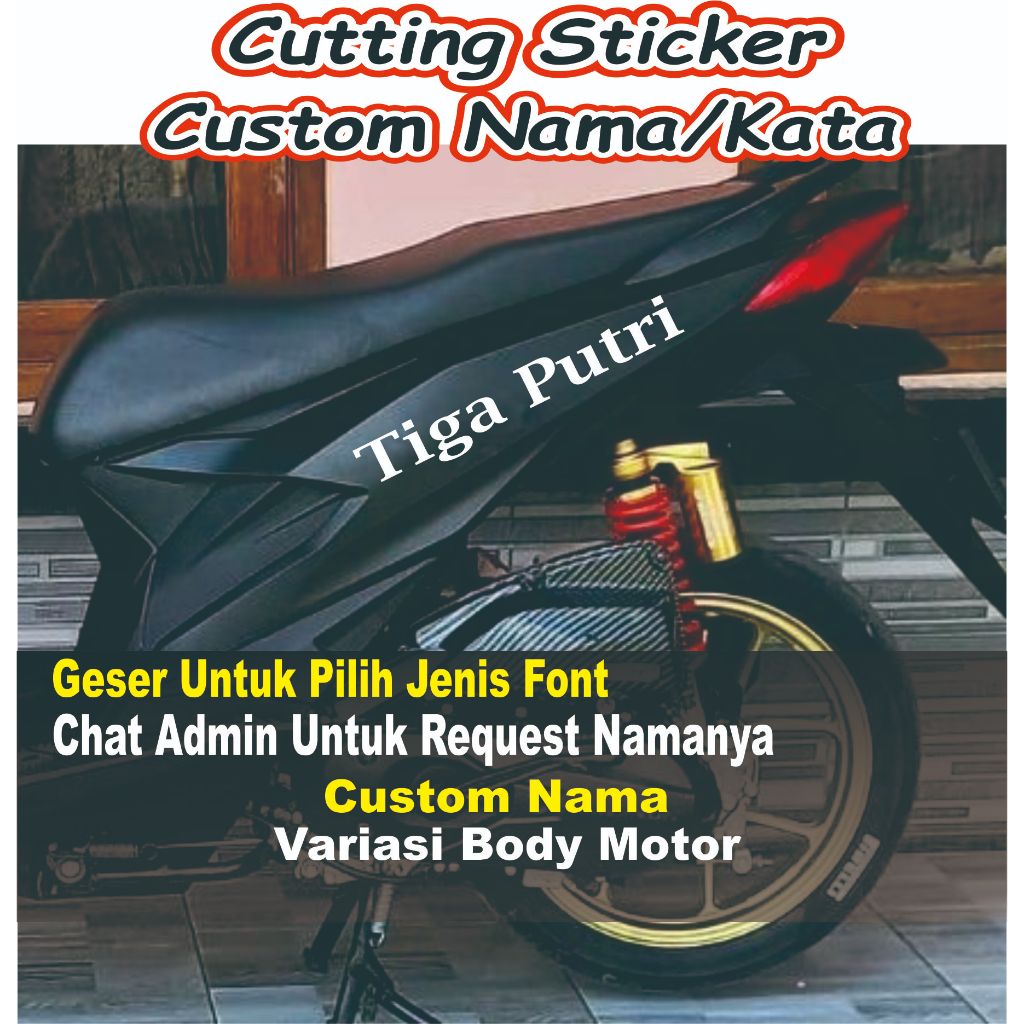 sticker cutting custom nama/kata" variasi body motor