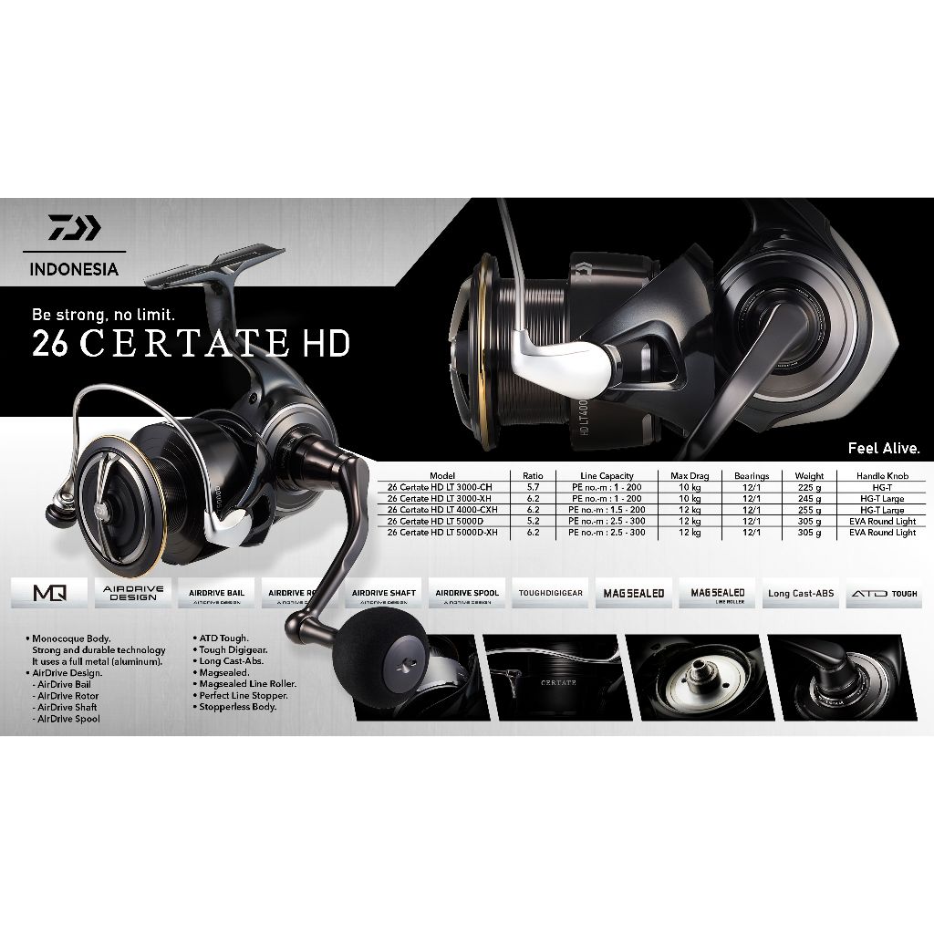 REEL SPINING 26 DAIWA CERTATE HEAVY DUTY