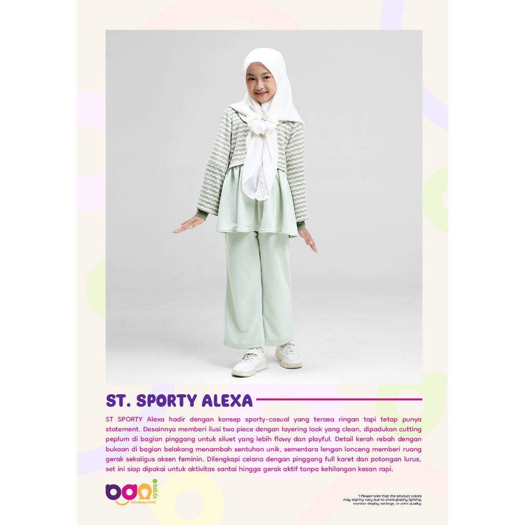 Set Sporty Alexa | Set Tunik Perempuan | Tunik Anak | Setelan Anak Perempuan  [Ori Bani Batuta]