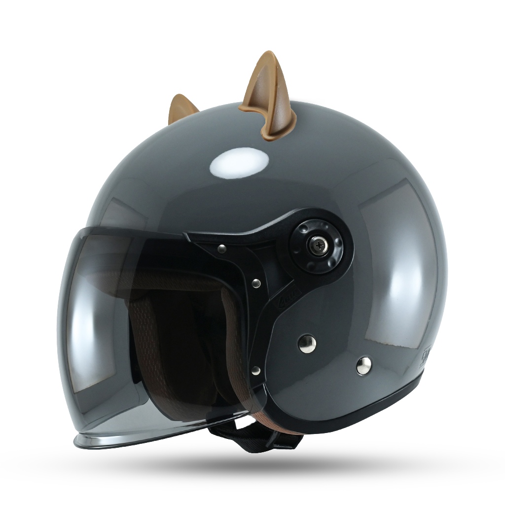 Helm Bipplast Bogo Fantasy V2 Kaca Pilot Full face Keren dengan Kuping Kucing Lucu SNI