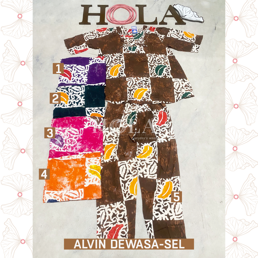 HOLA_FASH | A-Setelan Cp Alvin Dewasa tangan 3/4 , Setelan Batik, Homie oneset, setcel rumah adem