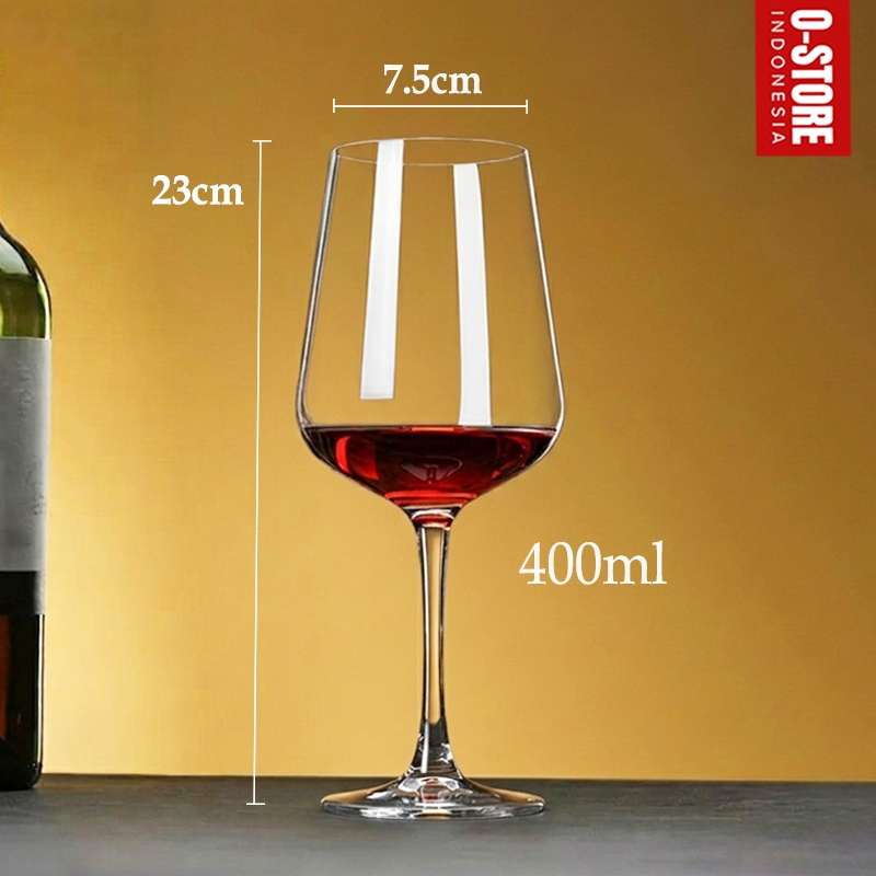 Gelas Wine Kaca Kristal Red Wine Stem Glass Wine Goblet Gelas Anggur Crystal Glass Gelas Koktail Shi