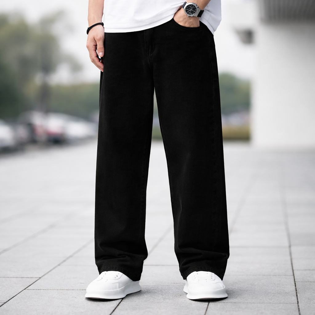 Celana Jeans Baggy Loose Fit Pant Oversize Denim Weekend Hangover Straight Jeans Pria