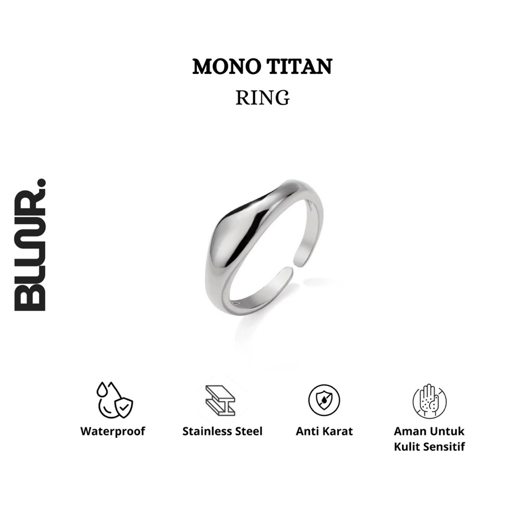 BLLNR - MONO TITAN Ring cincin pria keren, cincin stainless, cincin murah, kualitas import