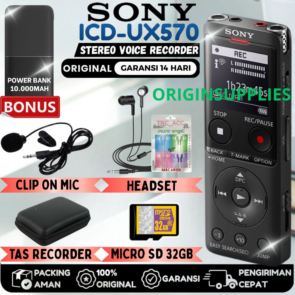 Digital Voice Recorder SONY ICD-UX570 Perekam Suara Sony ICD-UX570