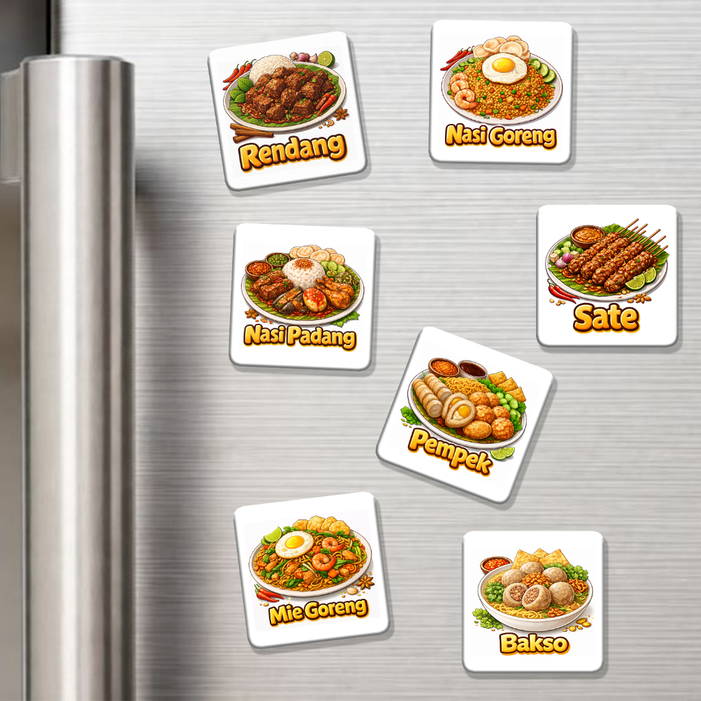Fridge Magnet Makanan Khas Indonesia | Magnet Kulkas Magnet Loker Magnet Stand Mic Meja Lemari Souve