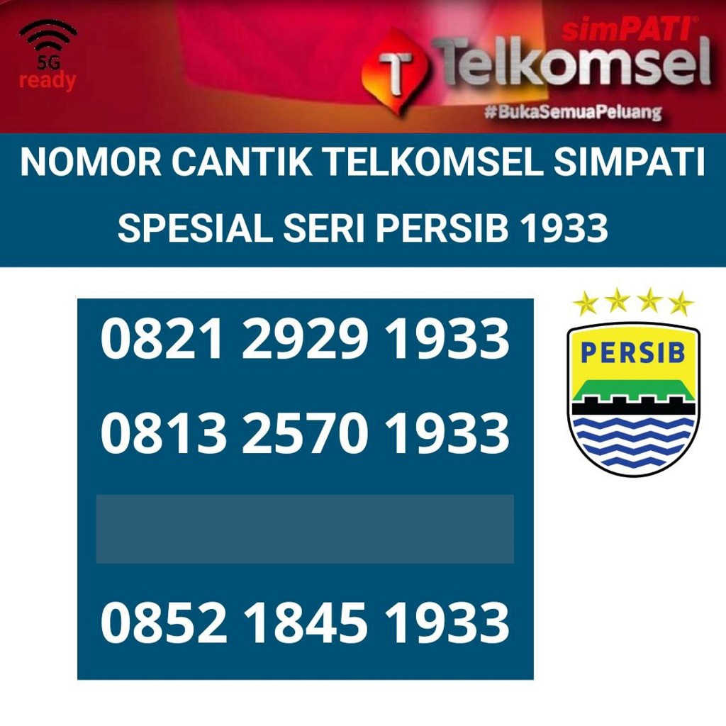 nomor cantik 1933 persib telkomsel simpati nomer kartu perdana