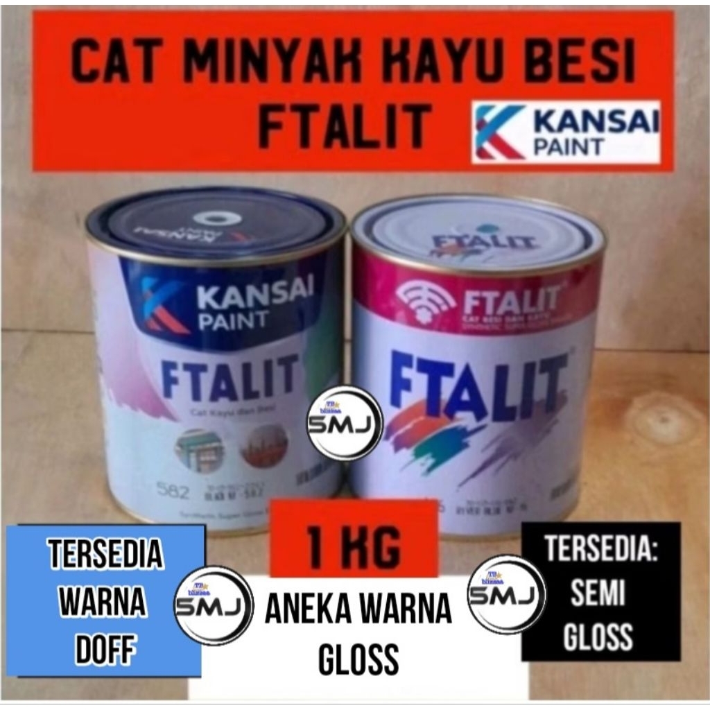 Ftalit 1kg Kayu dan Besi FTALIT Warna Gloss Ftalit Semi Gloss Ftalit Doff 1kg Ftalit 1 kg Kansai 1kg