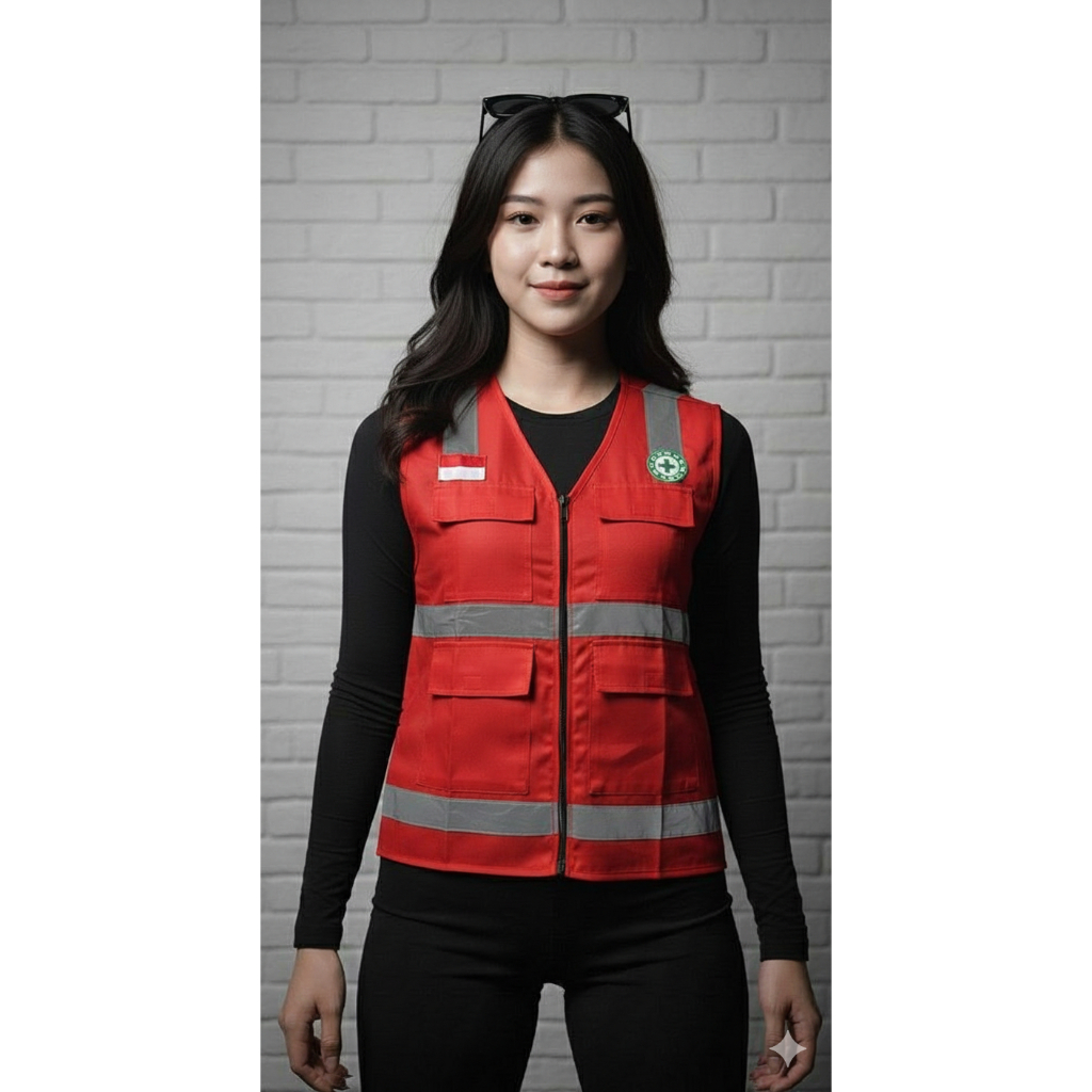 Rompi safety First k3 Pria Dan Wanita Model Terbaru. | Basic korean style bahan american drill tebal