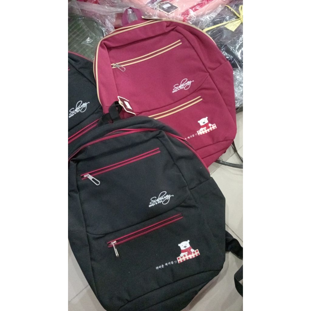 TAS SEKOLAH BACKPACK BY SUBWAY Merah Hitam