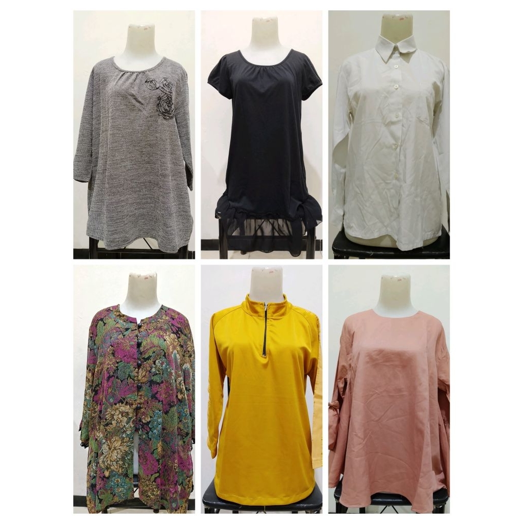 (SERBA 7K - 10K) #Part02 Baju Atasan Blouse Kaos Kemeja Wanita Oversize Lengan Panjang Pendek Outer 