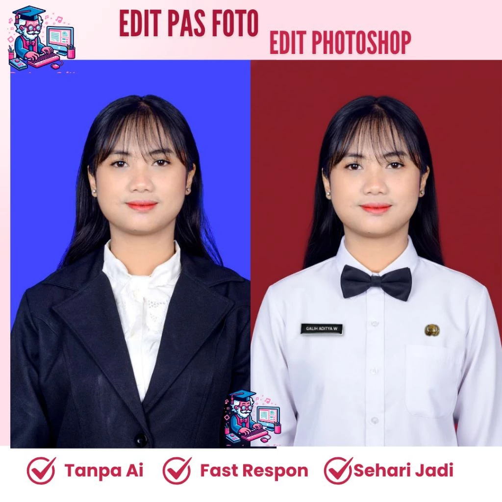 elegan-Jasa Edit Pas Foto Ganti Background Merah Biru