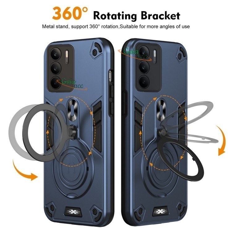 Case Magnetic Untuk REALME C75 Ring Pro Camera Carbon Fiber Rotasi 360
