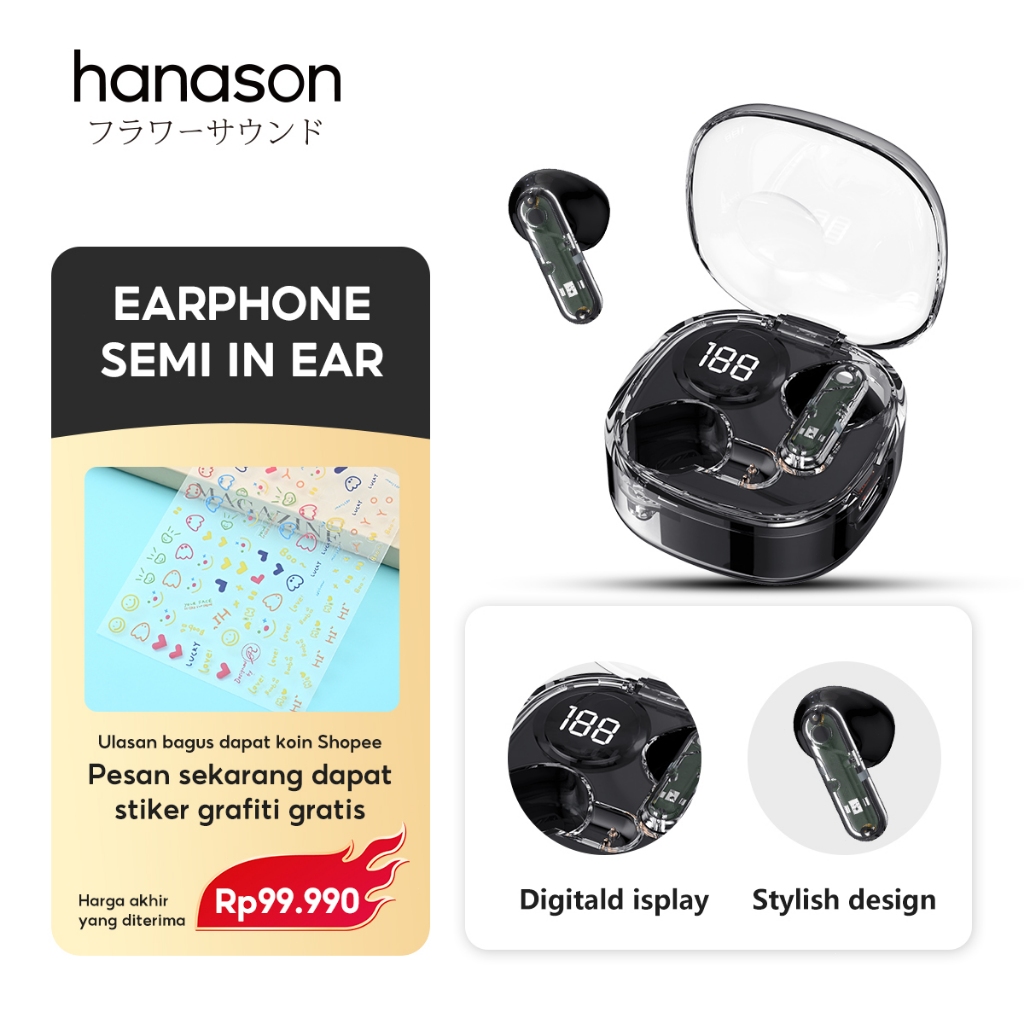 Exclusive Rilis Teknologi Eksklusif Hanason FlowPods01 Earbud Semi In Ear Transparan Solusi Sakit Te