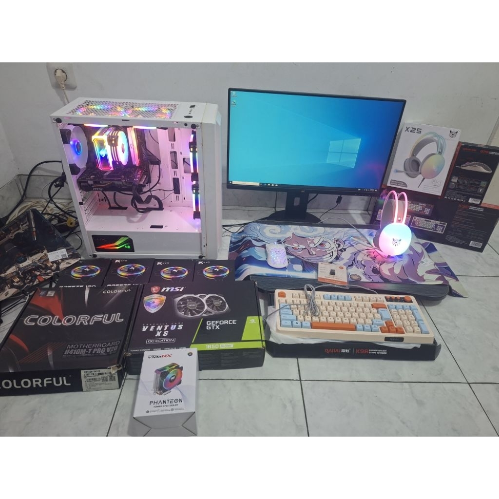 pc Gaming Pc Editing Pc Fullset Pc Live Streaming Core i3 gen 10 Gtx 1650 Super sgh komputer rx 5700