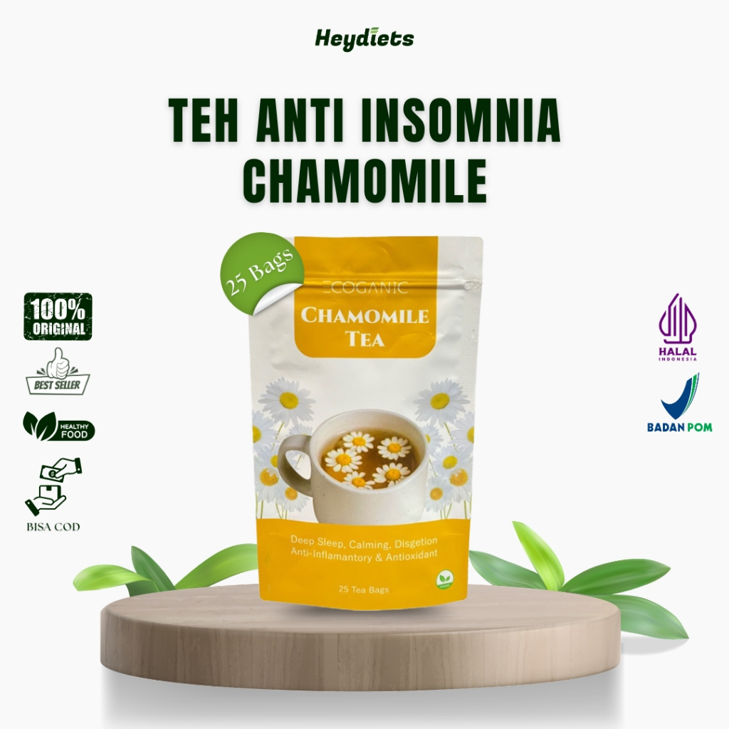 Teh Anti Insomnia Chamomile Sehat Anti-Oksidan COD Makassar