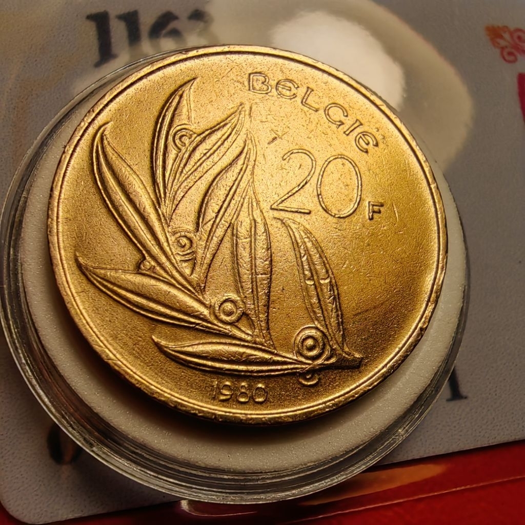 koleksi 20 franc belgium ory asli sudah di kemas pelindung koin asli