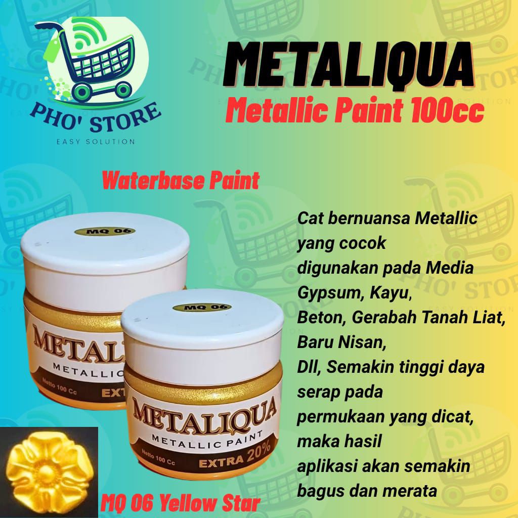 CAT EMAS METALIK METALIQUA MQ06 100CC / METALIQUA MQ06 GOLD EMAS / WATERBASE PAINT