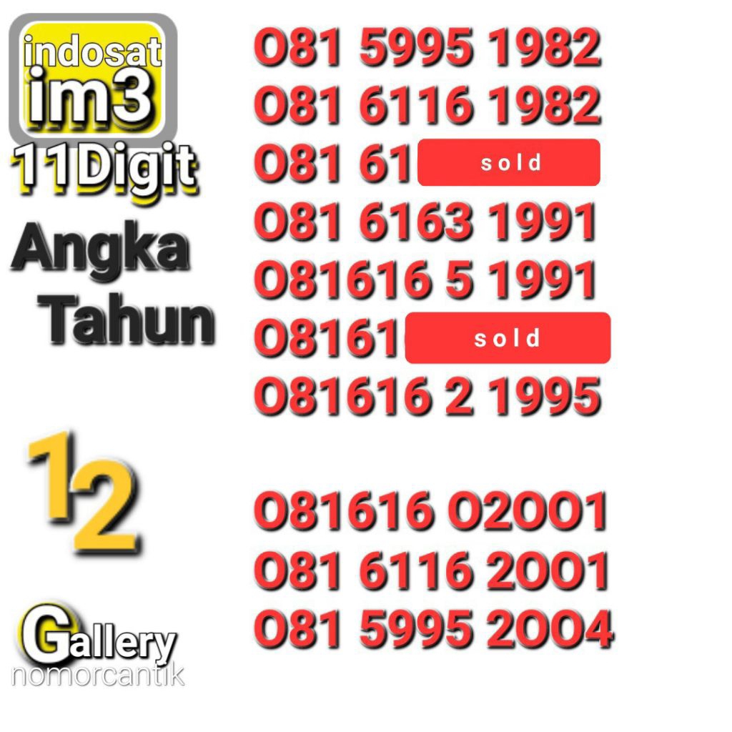 NOMOR INDOSAT 11DIGIT TAHUN 1991