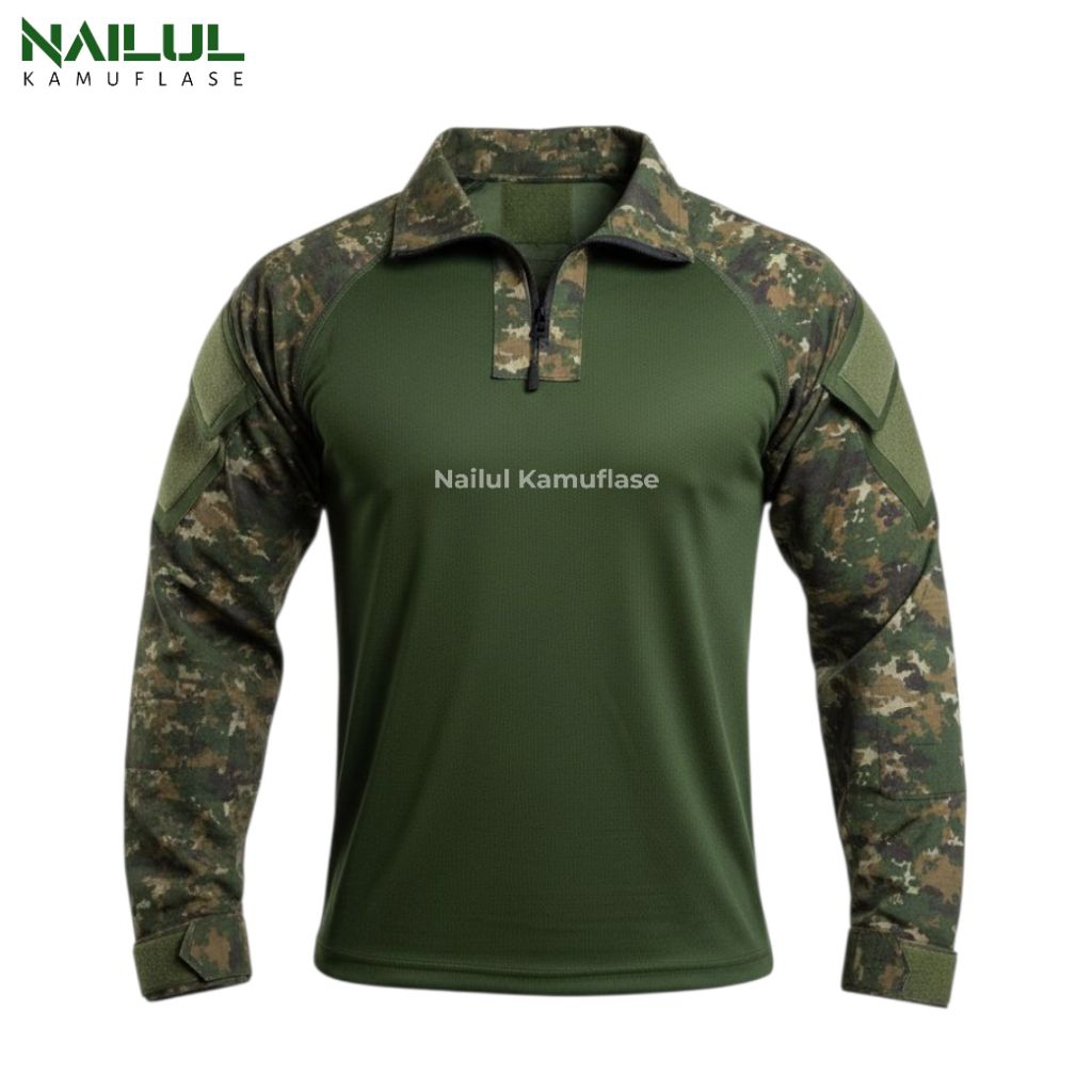 KAOS BDU SAGE GREEN TERBARU TACTICAL LENGAN PANJANG