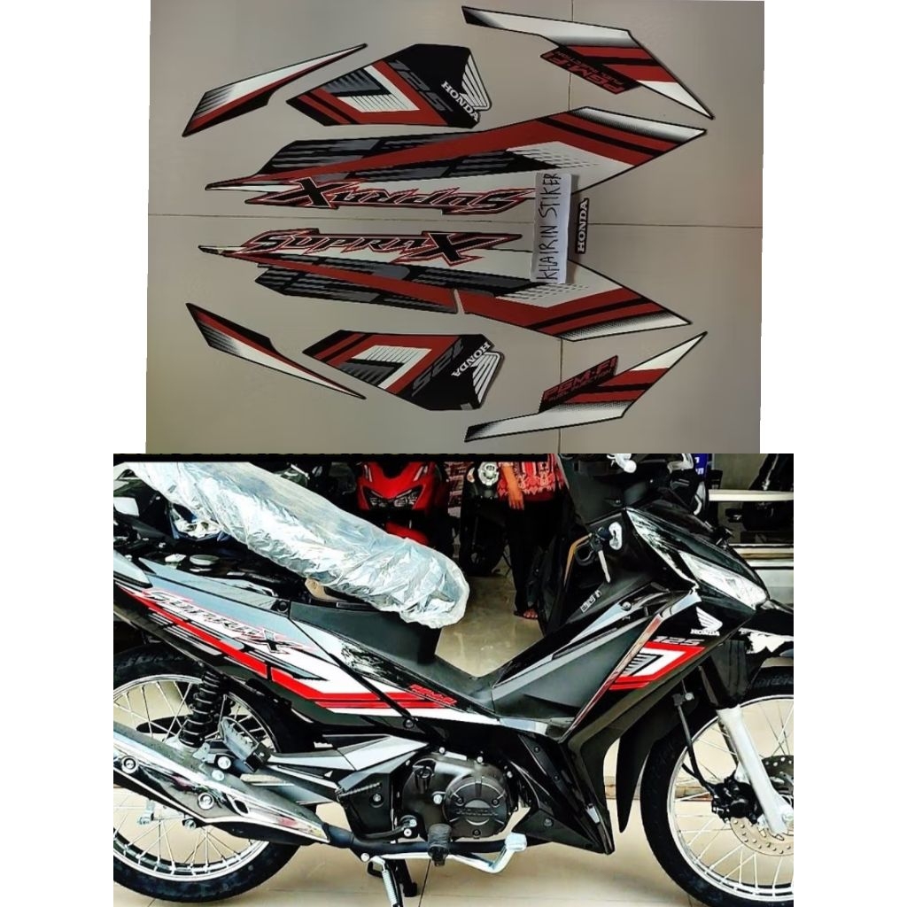 striping stiker original Supra x 125 PGm fi 2021 2022 hitam ful original