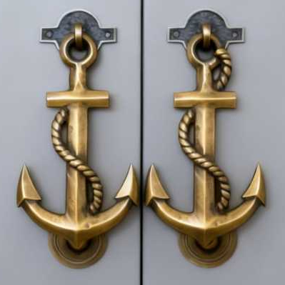 Ketukan Pintu Bentuk Jangkar Kapal Hiasan Dinding Aesthetic