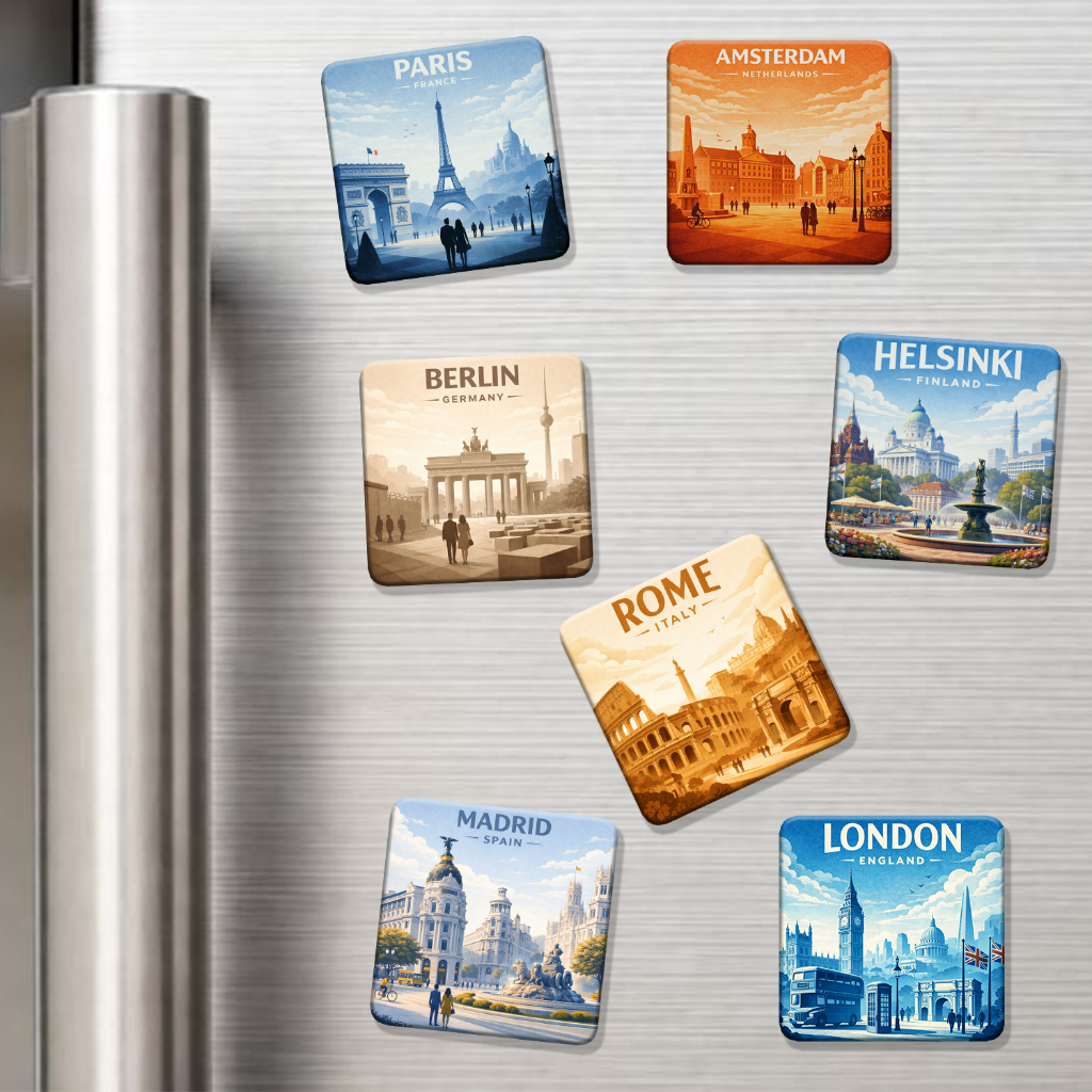 Fridge Magnet Wisata Eropa | Magnet Kulkas Magnet Loker Magnet Stand Mic Meja Lemari Souvenir